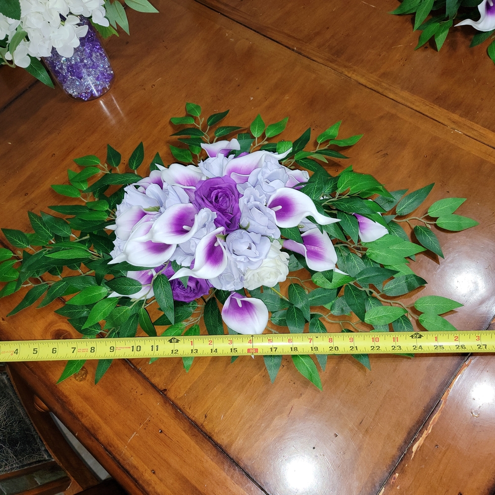 Purple and White Wedding Arch Flowers - Picture 3 of 4
